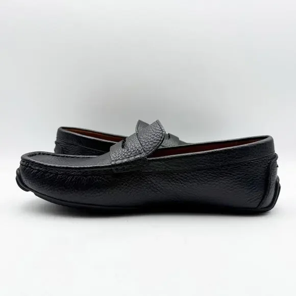 Coach Mens Luca Driver Loafer US 7.5 EU 40.5 Black Leather Slip On Round Toe NIB
